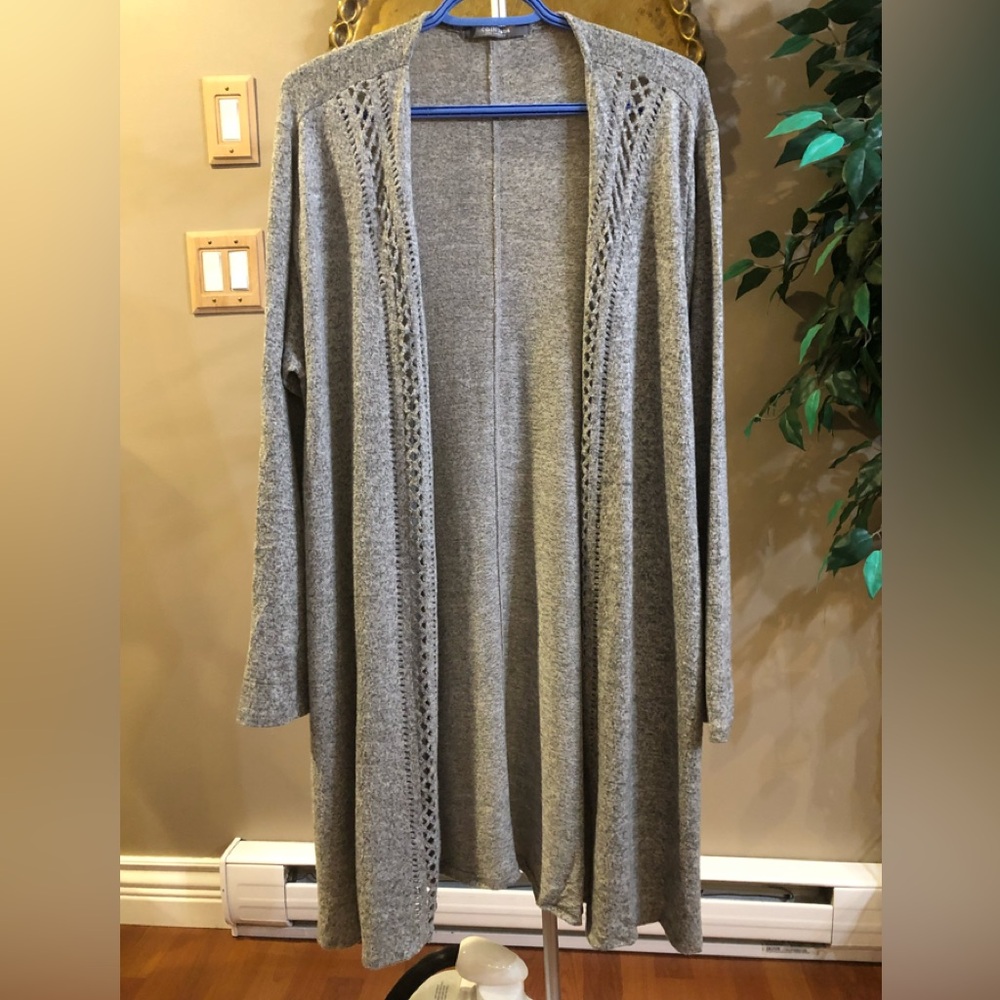 Long gray cardigan